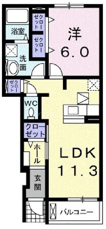 レインボーキャッスル山際ⅡＢの物件間取画像